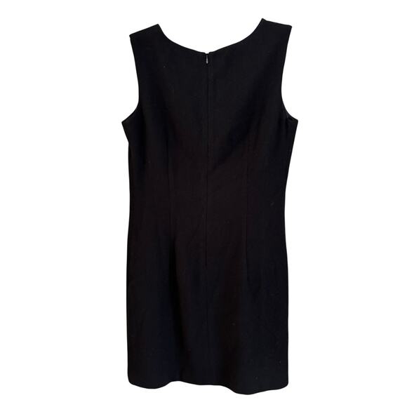 Vintage Express Tailleur Wool Blend Little Black Dress Sleeveless Size 7/8 - Picture 2 of 5